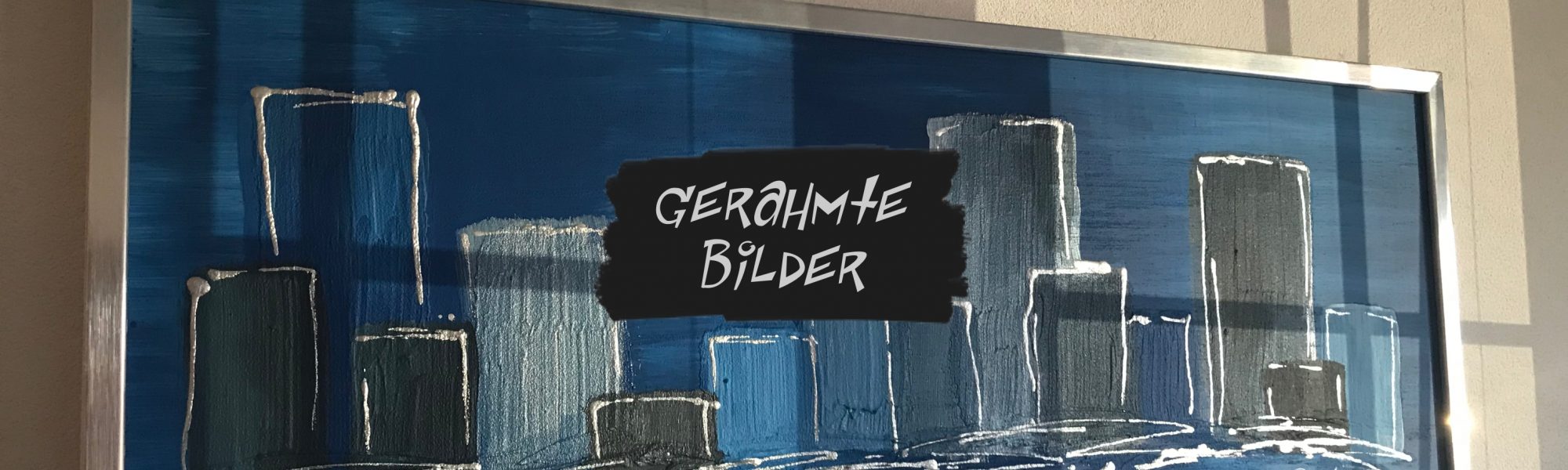 Slide gerahmte Bilder blau